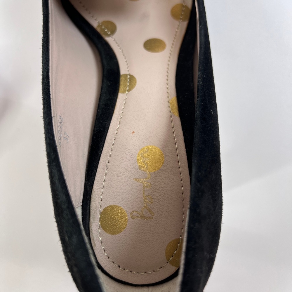 Boden Millie Courts Black Haircalf Leather Heels Size 37‎ Block HeelLoafer Style - Picture 7 of 10